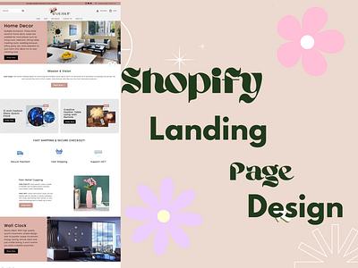 shopify landing page design on Home Decor design graphic design logo shopify shopify website