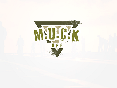 Muck OFF dirty grunge logo triangle