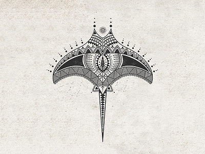 Mantaray from project "sea inside me " art ink motif pattern tatto
