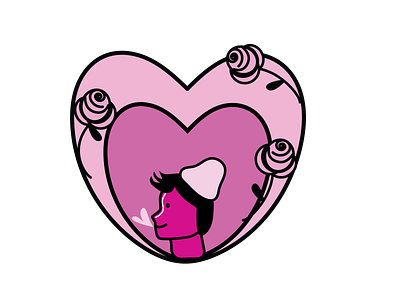 valentine's day illustration 💗. couple flat design heart man pink roses valentines day wonan