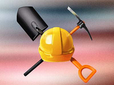 Yellow Helmet app building clean construction design drawing good helmet icon idea illustration ios ipad iphone muck pick shovel yellow