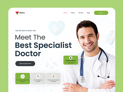 Medical Header Section Design figma header design header section header ui design hero section hero section design medical medical header section medical header ui design medical website ui ui design uiux user experience user interface ux website website design