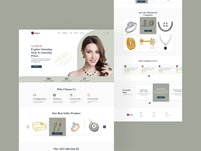 Jewelry Landing Page Design branding figma jewelry jewelry home page jewelry landing page ui ui design uiux user experience user interface ux web design website design website home page website landing page