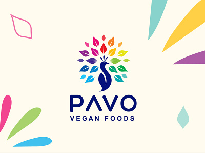 PAVO Vegan Foods Logo design. birdlogodesign businesslogo colorfulpeacockicon colorfulpeacocklogo creativelogo flatlogo foodbusinesslogo foodlogo leafpeacocklogo logo logodesign mdnuruddinsarker modernlogo multicolorpeacocklogo nur pavoveganfoodslogo peacockapplogo peacockflatlogo peacockicon peacocklogo