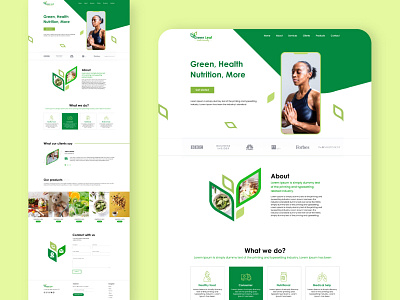 Green Leaf Landing Page UI design.