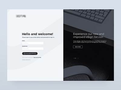 Login for a web product ui ux