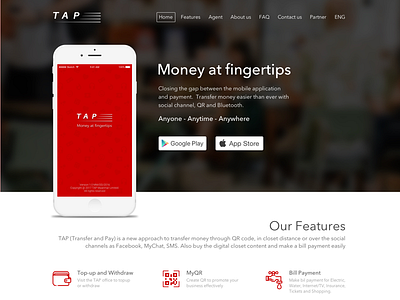 TAP - Mobile Money App - P1 - Landing page