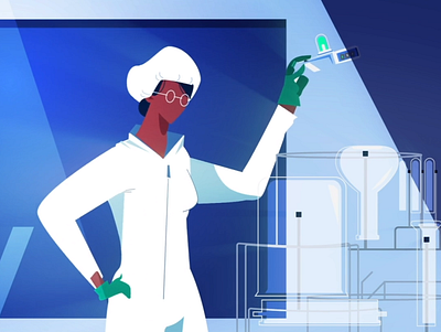 Scientist in a lab 2d ae animation art artist character creative design illustration motion science