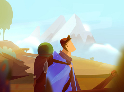 Mount Climbing 2d animation creative design illustration