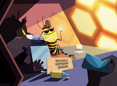 Bee 2d animation creative design illustration