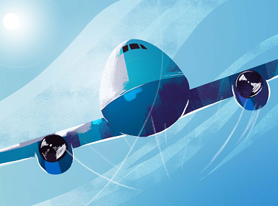 Plane 2d animation creative design illustration