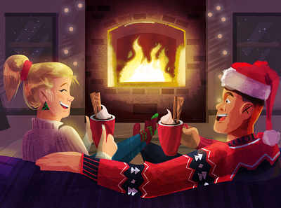 Chrisatmas time 2danimation animation art characters christmas creatie family friends holiday illustration relax