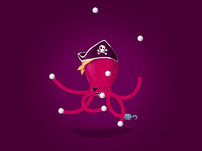 Pirate Octopus 2d ae animation creative design illustration motion