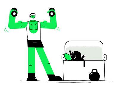 Workout 2d design illustration