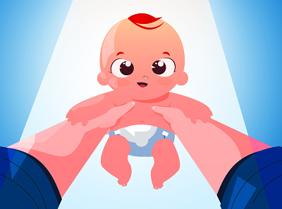 Newborn baby 2d animation creative design illustration