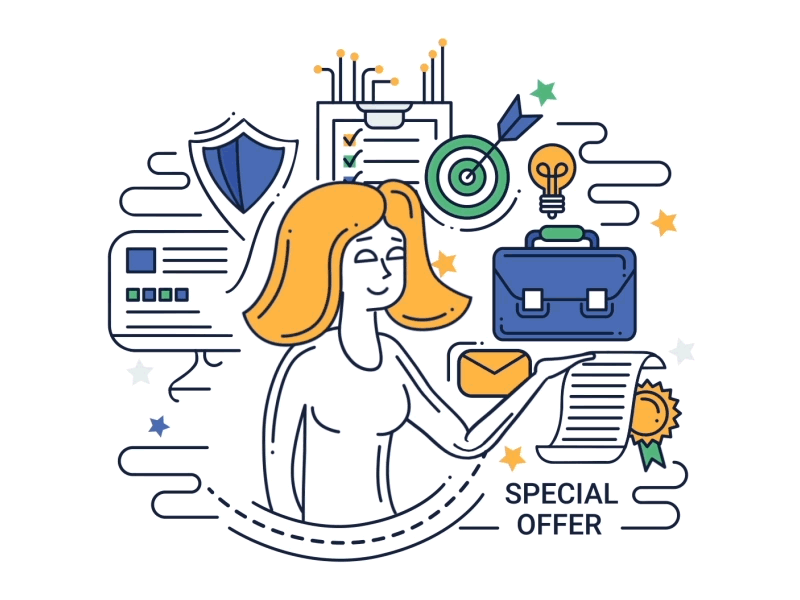 Special Offer Loop 2d adobe ae animation character design flat gif motion special offer