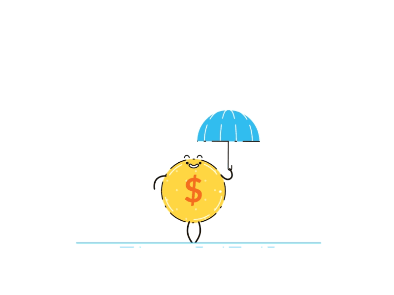 Lucky Penny 2d dance flat gif loop lucky motion motion design cheerful penny umbrella vector