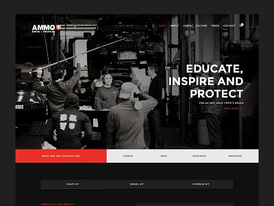 Ammo NYC Redesign Proposal car clean dark detailing landing redesign ui ux web website website redesign