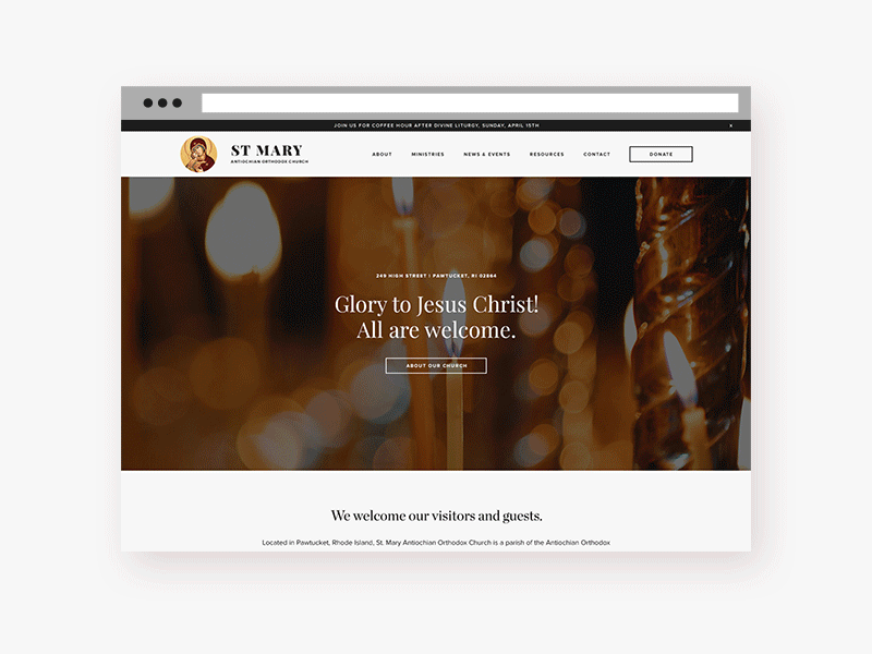 St. Mary Antiochian Orthodox Church antiochian church landing page orthodox ui user interface