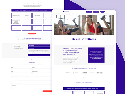 Elements Fitness - Corporate Wellness barre corporate dashboard design fitness interface lander ui ux web website wellness