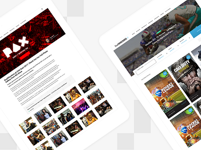 DualShockers: Tablet Pages gaming minimal responsive tablet ui ux web design website