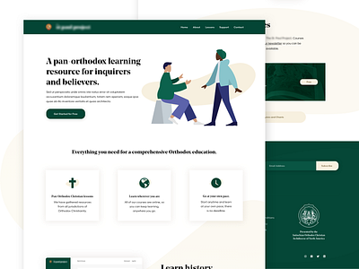 Christian Learning Platform christian church courses e learning education illustration landing page orthodox ui