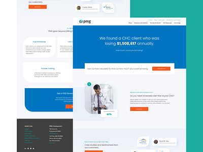 PMG Home chc fqhc healthcare homepage landing landing page minimal ui ux web design website website redesign wordpress