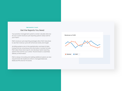 PMG Close-Up analytics app chart data visualization data viz graph healthcare landing landing page minimal profit reporting reports revenue ui ux web design website