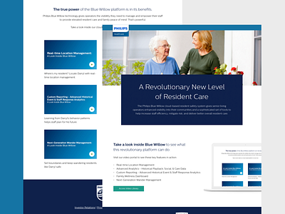 Philips Healthcare - Landing Page community management system gated healthcare hubspot landing page minimal platform portal resident care senior living