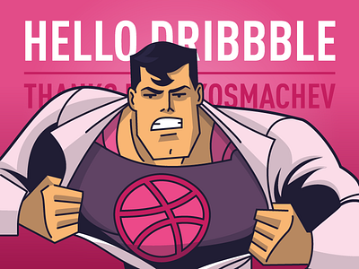 Hello Dribbble! dc hello invite superman thanks