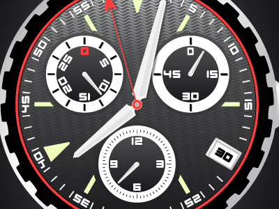 Watch analog black clock time vector watch