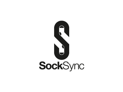SockSync black bw logo sock sync vector