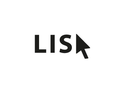 Lisa arrow black click lisa logo white