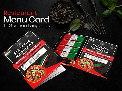 Restaurant Menu Card in German Language book branding brochure card fajarchaudhary food foodmenu german illustrator menu menucard photoshop pizzeria pizzeriamarinara presentation print design printdesign product design restaurant visual design