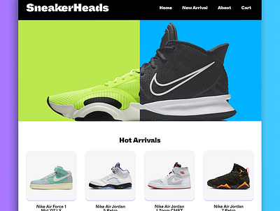 SneakerHeads - Sneaker WebPage Design app branding design graphic design logo ui ui design ux