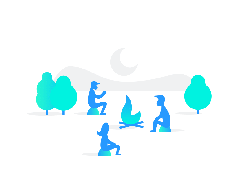 Tipi App Animation - No Messages after effects animation app campfire fire illustration lottie tipi