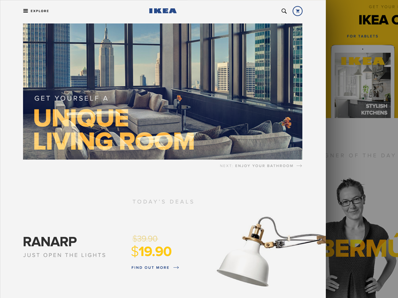 IKEA Website Concept ecommerce flat home ikea material minimal redesign shop store ui ux web