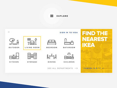 Concept Menu for IKEA's Website ecommerce flat icon ikea material menu minimal shop store ui ux web