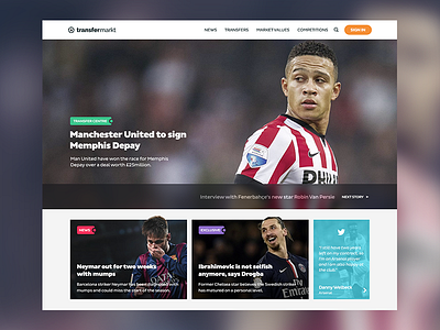 Transfermarkt Redesign concept design football home homepage redesign soccer ui ux web