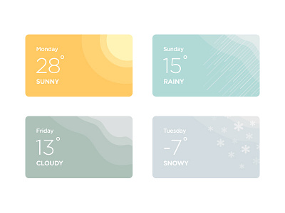 Some Weather Cards for New Project app application card colorful flat material minimal simple ui ux weather web