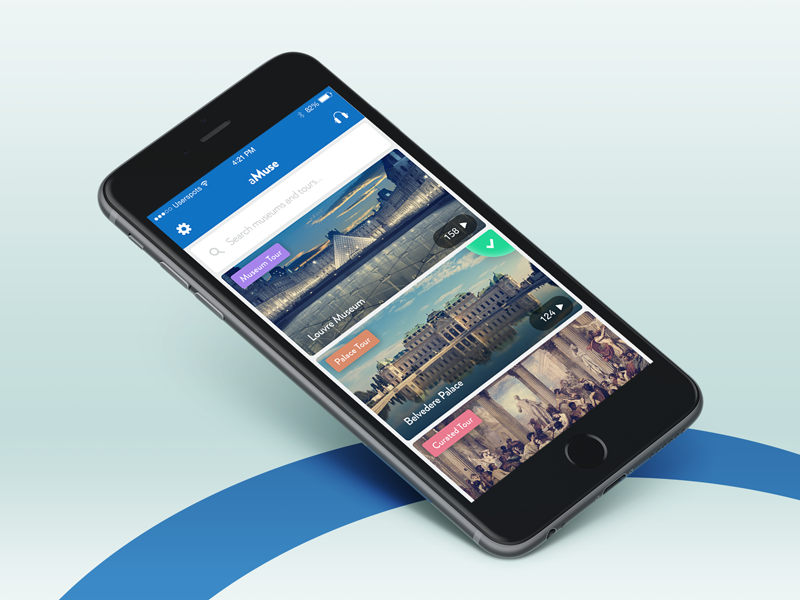 Museum & Tour Mobile App android app application blue concept design flat hybrid ios mobile ui ux