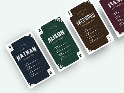 Persona Cards 3d card persona persona card personas playing cards realistic texture typography vintage