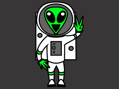 Alien-naut alien astronaut illustrator vector
