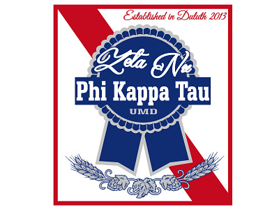 Phi Kappa Tau - Pabst Blue Ribbon beer frat fraternity illustrator pabst phikappatau phitau photoshop rush vector