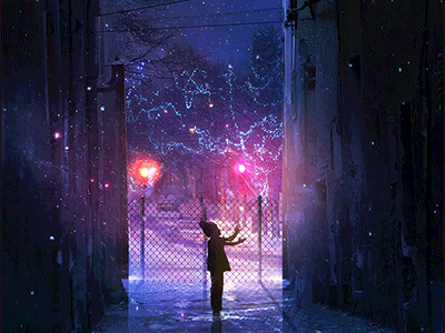 First snow alley animation art digital graphic illustration snow street