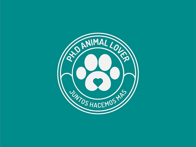 Animal rescue animal badge design dog flat illustrator logo paw vector