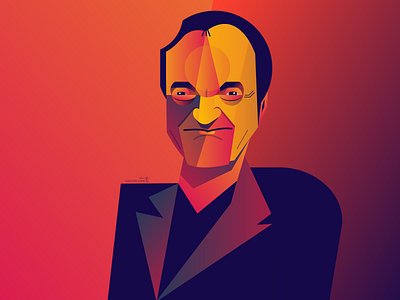 Quentin Tarantino character design director dribbble geometric geometry illustration illustrator portrait tarantino