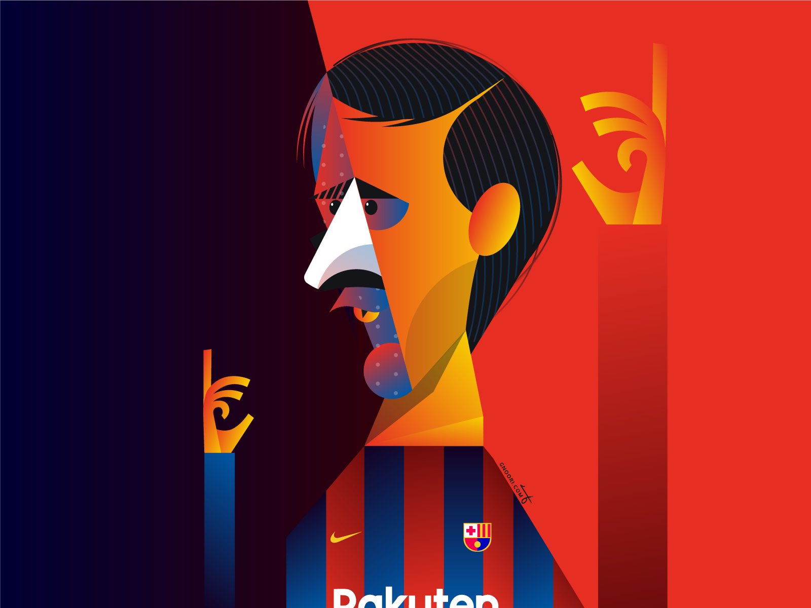 Leo Messi barca barcelona character design dribbble geometric geometry illustration illustrator leo messi lionel messi messi portrait