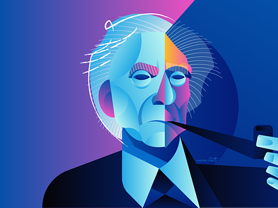 Bertrand Russell bertrand russell character design dribbble geometric geometry illustration illustrator portrait vector