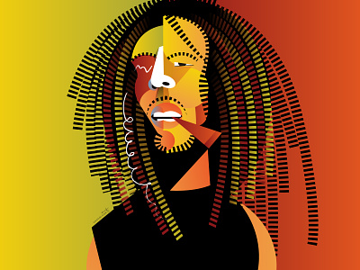 Bob Marley artist bob marley character design geometric geometry illustration illustrator jamaica music portrait reggae singer